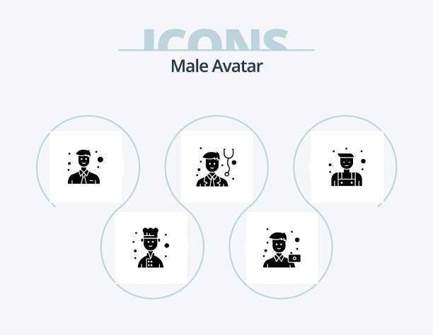 男性头像符号图标包5图标设计图片下载
