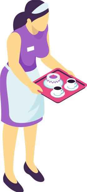 等距餐厅服务员组成图片下载