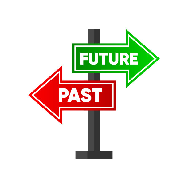 过去或未来方向相反的路标图片下载