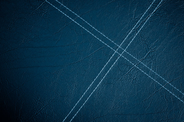 深蓝色皮革纹理，可作为缝纫的背景图片下载