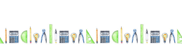 水彩卧式无缝花纹办公室图片下载