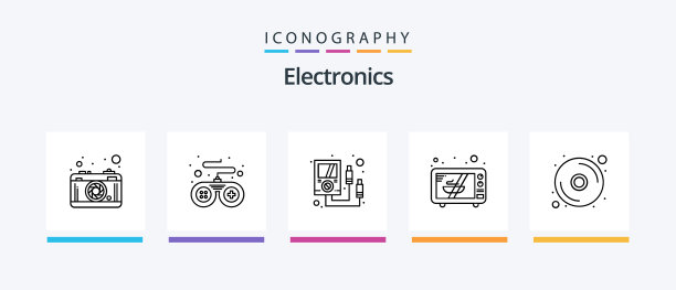 电子线路5图标包，包括媒体图片下载