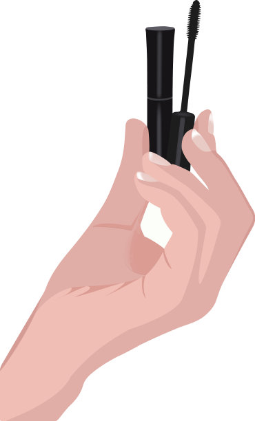 女性手拿睫毛膏管图片下载