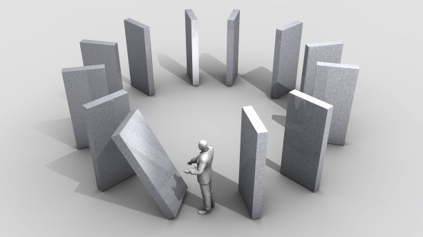 多米诺骨牌块的回旋效应图片下载