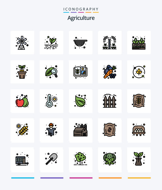 创意农业25行填充图标包图片下载