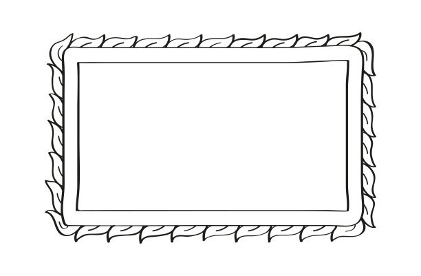 框架，镜子在手绘风格。复古图像框架涂鸦标签。空白黑色方形矩形标签优雅素描。勾勒照片边框。相框图片下载