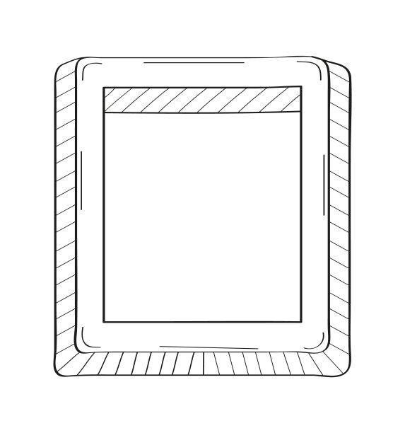 框架，镜子在手绘风格。复古图像框架涂鸦标签。空白黑色方形矩形标签优雅素描。勾勒照片边框。相框图片下载