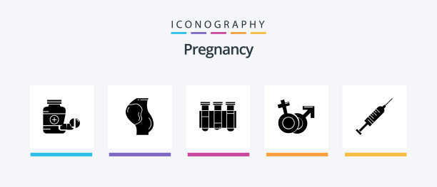 怀孕象形文字5图标包包括金星血图片下载
