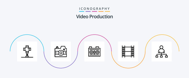 视频生产线5个图标包包括用户图片下载