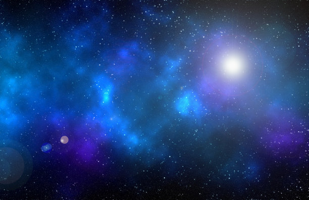 空间背景与星尘和闪烁的星星。逼真的宇宙和彩色星云。色彩斑斓的星系。三维演示图片下载