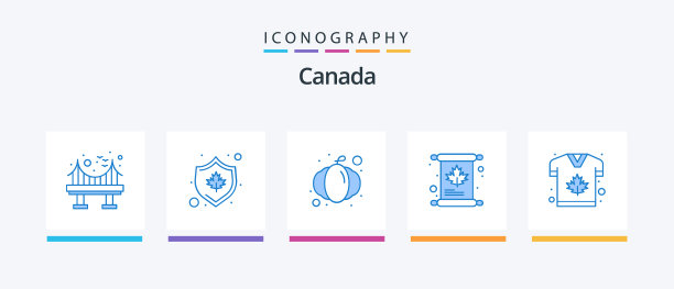 加拿大蓝色5图标包包括加拿大邀请图片下载