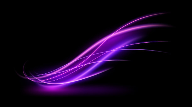 黑色背景的波浪光线，孤立且易于编辑。矢量图图片下载