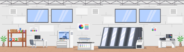 工业建筑与设备。有商业打印机的场所。印刷厂，测谎仪图片下载