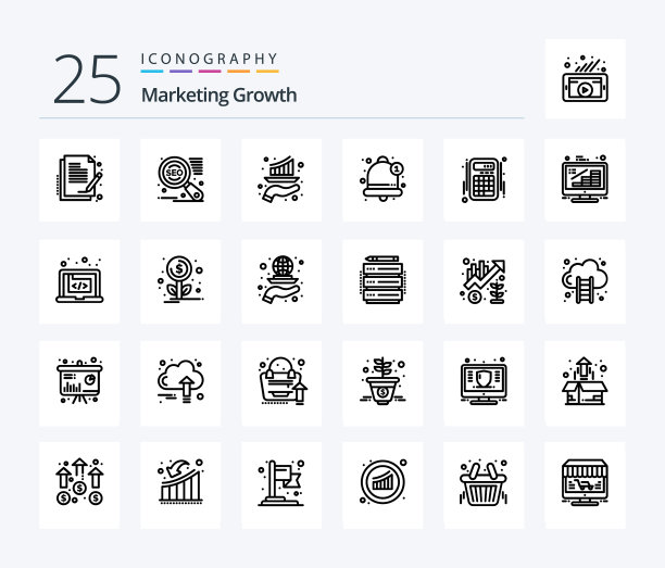 营销增长25线图标包包括图片下载