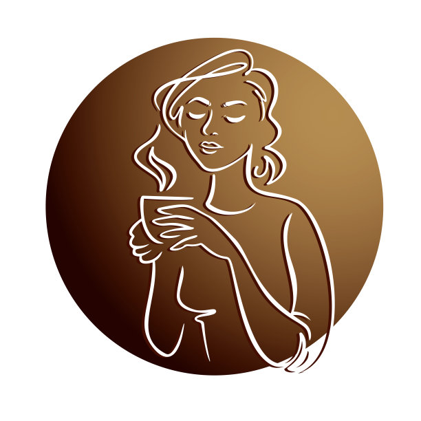 美女和一杯咖啡或茶。咖啡时间概念。矢量插图。图片下载