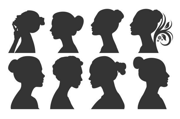 矢量轮廓的公主剪影。图片下载