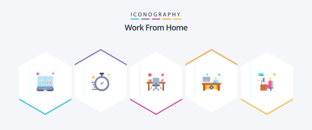 在家工作25个平面图标包包括图片下载