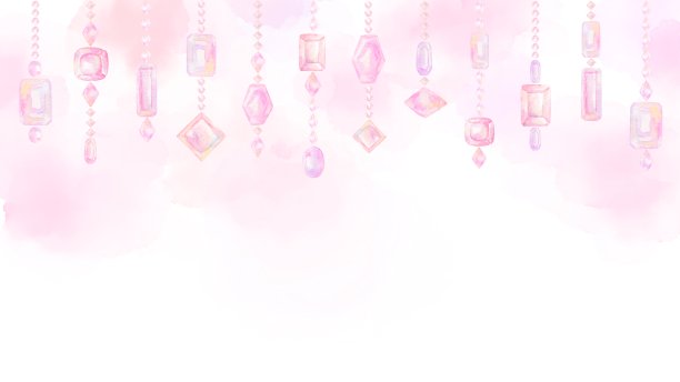 一个华丽的框架内衬粉红色宝石项链。图片下载