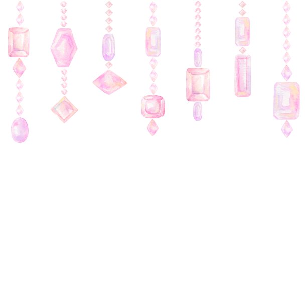 漂亮的方形镜框，镶着粉色宝石项链。图片下载