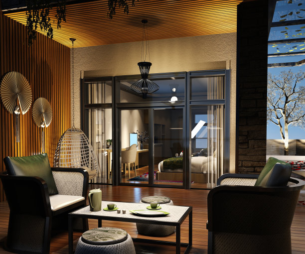 豪宅和别墅外观，3d渲染。图片下载