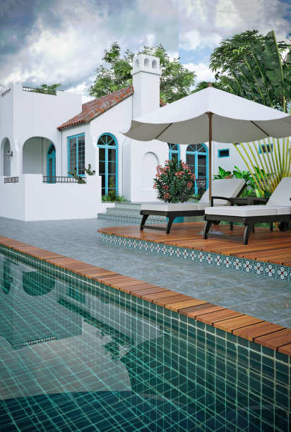 豪宅和别墅外观，3d渲染。图片下载