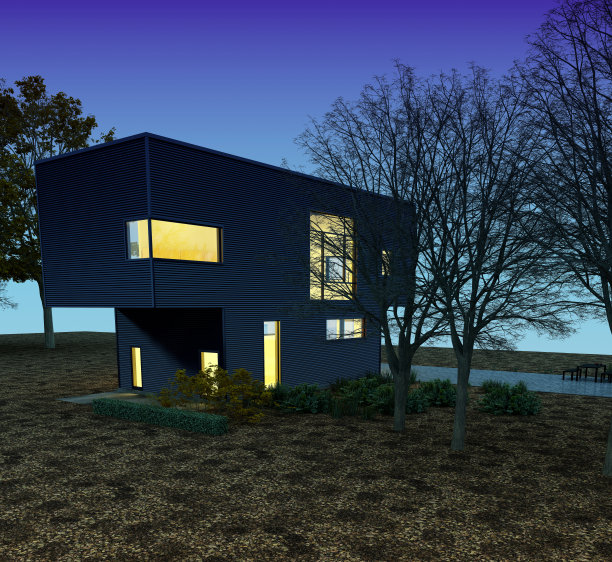 豪宅和别墅外观，3d渲染。图片下载