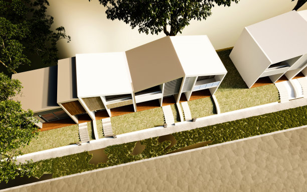 豪宅和别墅外观，3d渲染。图片下载