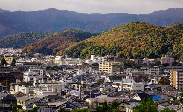 鸟瞰日本京都图片下载