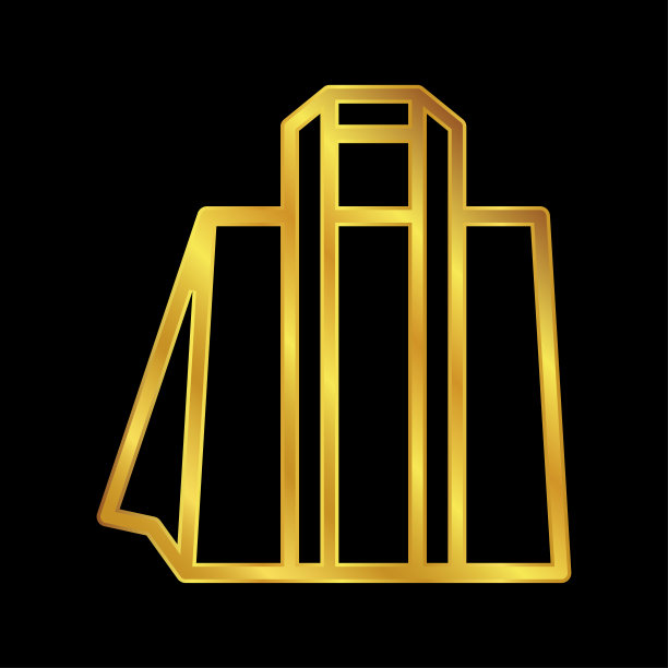 购物袋图标在金色，袋标志矢量插图图形和网页设计图片下载