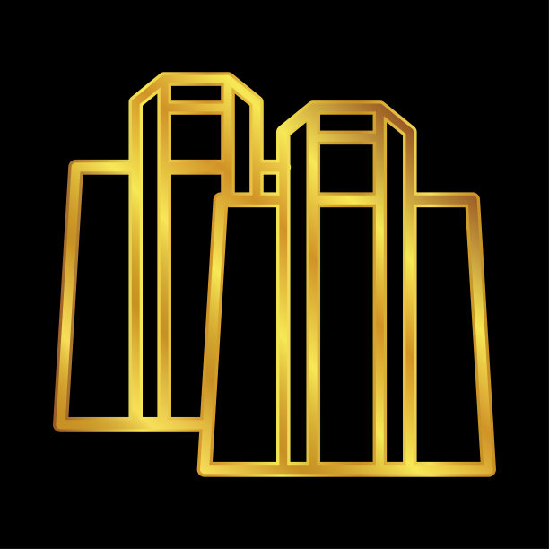 购物袋图标在金色，袋标志矢量插图图形和网页设计图片下载