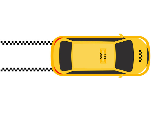 俯视图出租车司机汽车矢量设计元素。图片下载