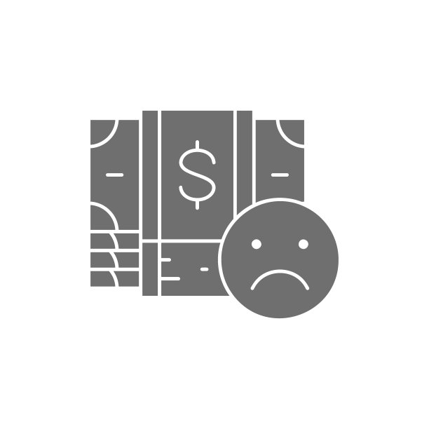 美元纸币以悲伤的面孔，破产灰色填充图标。现金支付，纸币，美元符号设计。图片下载