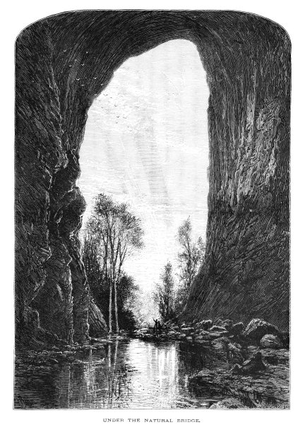 圣詹姆斯河穿过天然桥，弗吉尼亚州，美国，地理图片下载