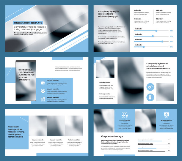 Powerpoint、谷歌和keynote演示幻灯片模板设计。图片下载