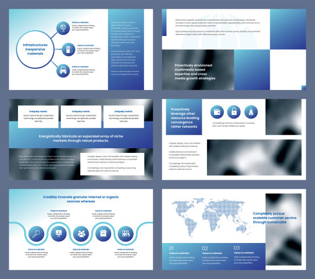 Powerpoint、谷歌和keynote演示幻灯片模板设计。图片下载