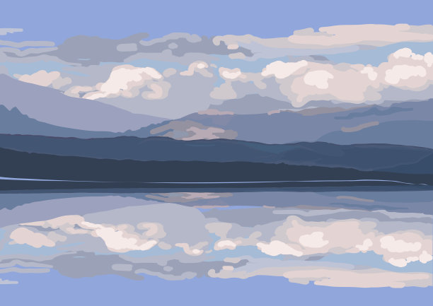 风景如画的湖与山图片下载