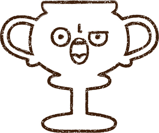 奖杯炭笔画图片下载