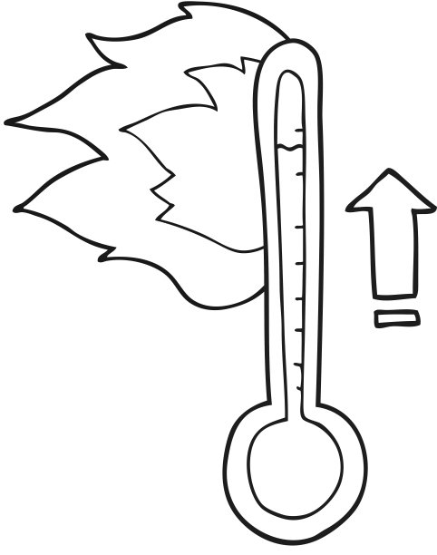 手绘黑白漫画升温图片下载