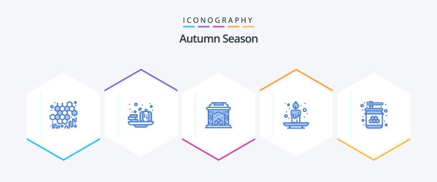 秋季25蓝色图标包包括蜜蜂图片下载