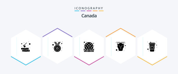 加拿大25个字形图标包包括斯堪的纳维亚图片下载