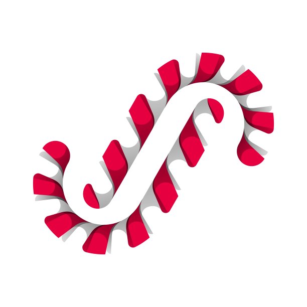 矢量插图糖果拐杖简单的吉祥物风格图片下载