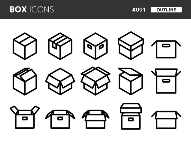 与box_091相关的线条样式图标集图片下载