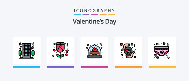 情人节线填了5个图标包包括图片下载