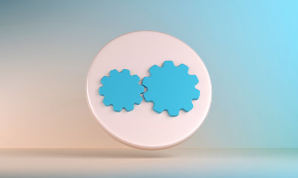 齿轮图标在彩色背景图片下载