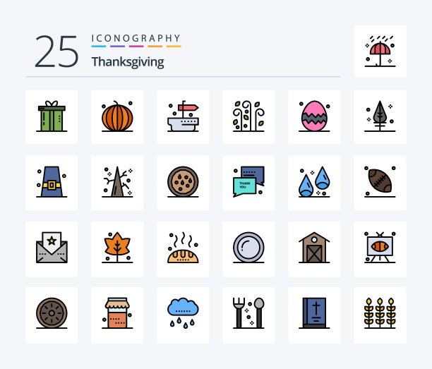 感谢给予25行填充图标包包括图片下载