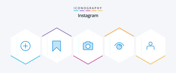 Instagram蓝色图标包（含个人资料）图片下载