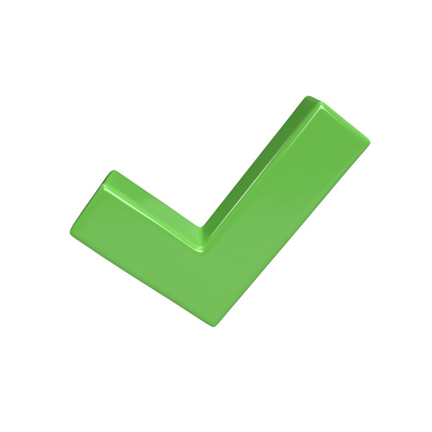 是或正确的标志3d插图。界面按钮隔离在白色与裁剪路径图片下载