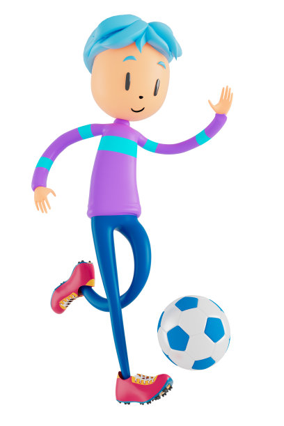 3d男孩卡通人物在行动与剪辑路径。3 d插画家。体育活动。运动健身。锻炼训练的生活方式。男子球员。虚拟现实技术。健身房户外。网络空间对象概念。图片下载