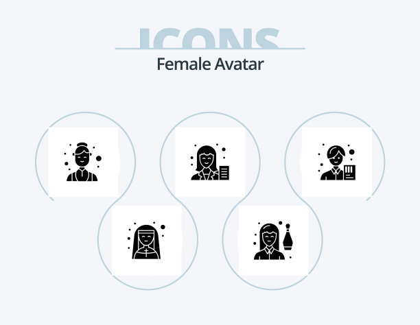 女性头像符号图标包5图标设计图片下载