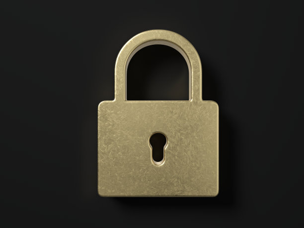 金色挂锁符号图片下载